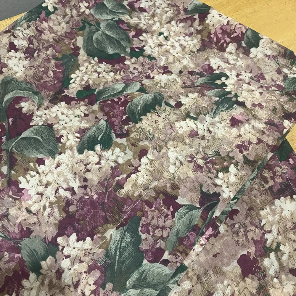 Vtg Handmade Hydrangea Curtain Panels 40x62